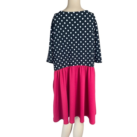 FERVOUR 3X polka dot swing skirt skater dress belted black & red - Picture 7 of 8